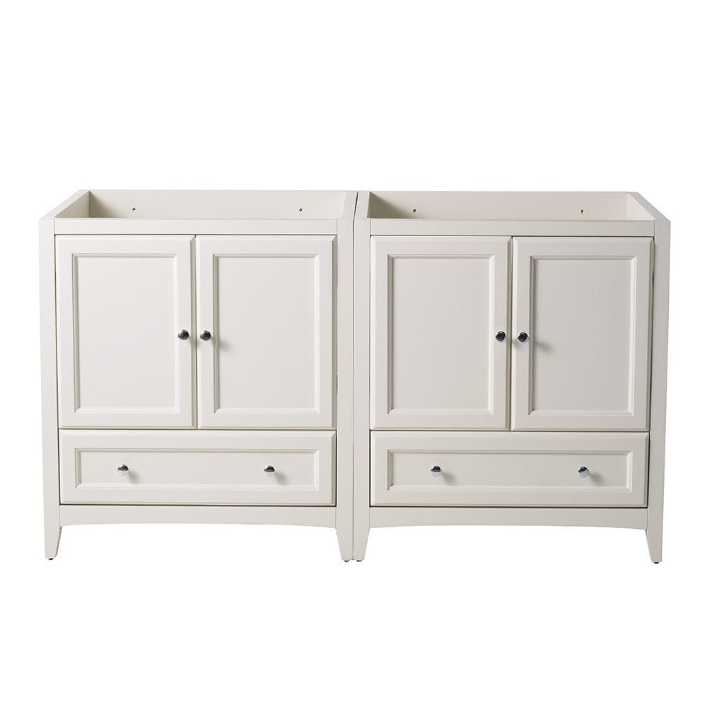 Fresca Oxford 59 Antique White Traditional Double Sink Bathroom Cabinets