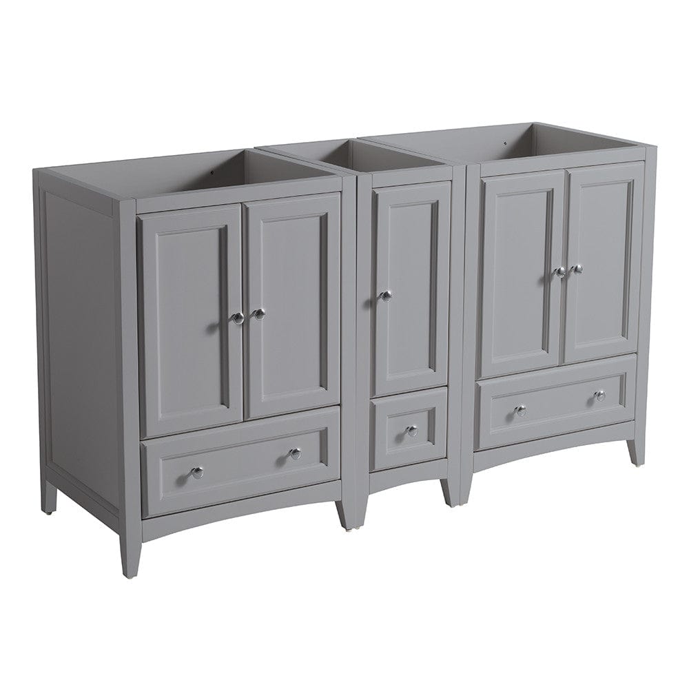 Fresca Oxford 60 Gray Traditional Double Sink Bathroom Cabinets