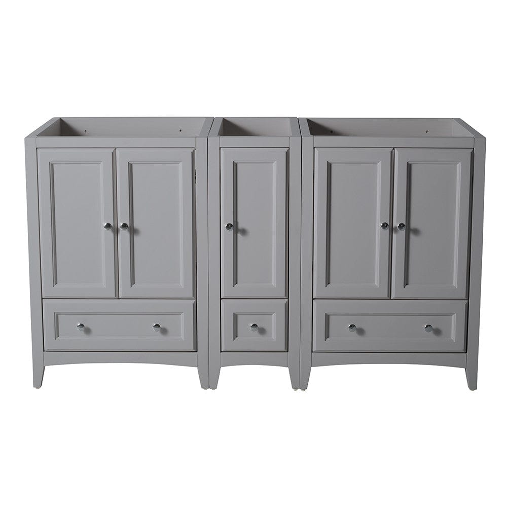 Fresca Oxford 60 Gray Traditional Double Sink Bathroom Cabinets