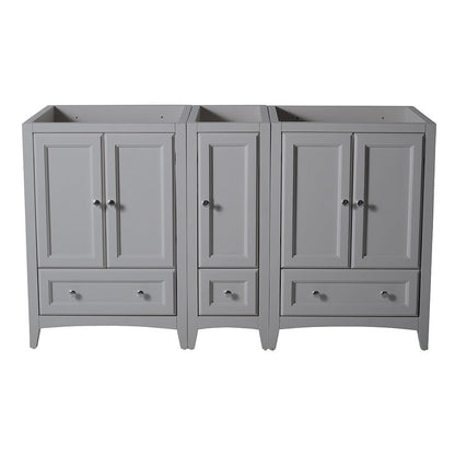 Fresca Oxford 60 Gray Traditional Double Sink Bathroom Cabinets