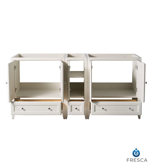 Fresca Oxford 71 Antique White Traditional Double Sink Bathroom Cabinets