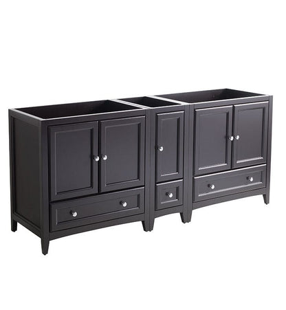 Fresca Oxford 71" Espresso Traditional Double Sink Bathroom Cabinets