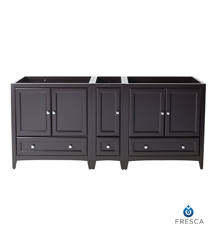 Fresca Oxford 71 Espresso Traditional Double Sink Bathroom Cabinets