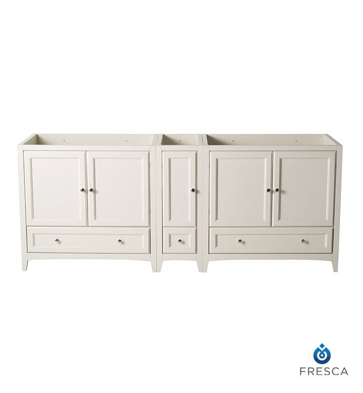 Fresca Oxford 83 Antique White Traditional Double Sink Bathroom Cabinets