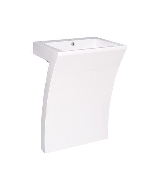 Fresca Quadro 23"  White Pedestal Sink