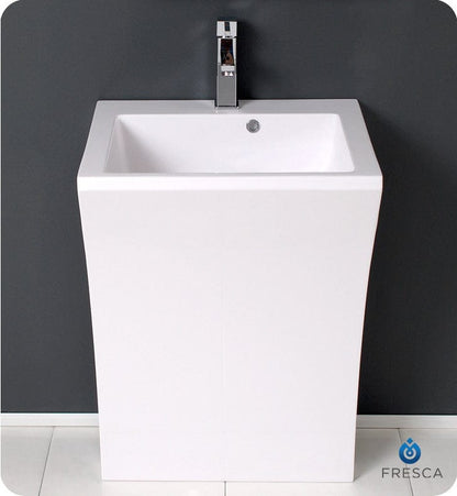 Fresca Quadro 23 White Pedestal Sink