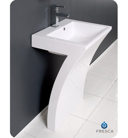 Fresca Quadro 23 White Pedestal Sink