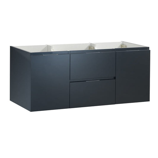 Fresca Valencia 48 Dark Slate Gray Wall Hung Double Sink Modern Bathroom Cabinet