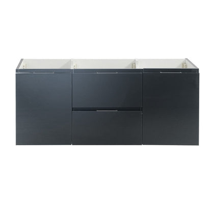 Fresca Valencia 48 Dark Slate Gray Wall Hung Double Sink Modern Bathroom Cabinet