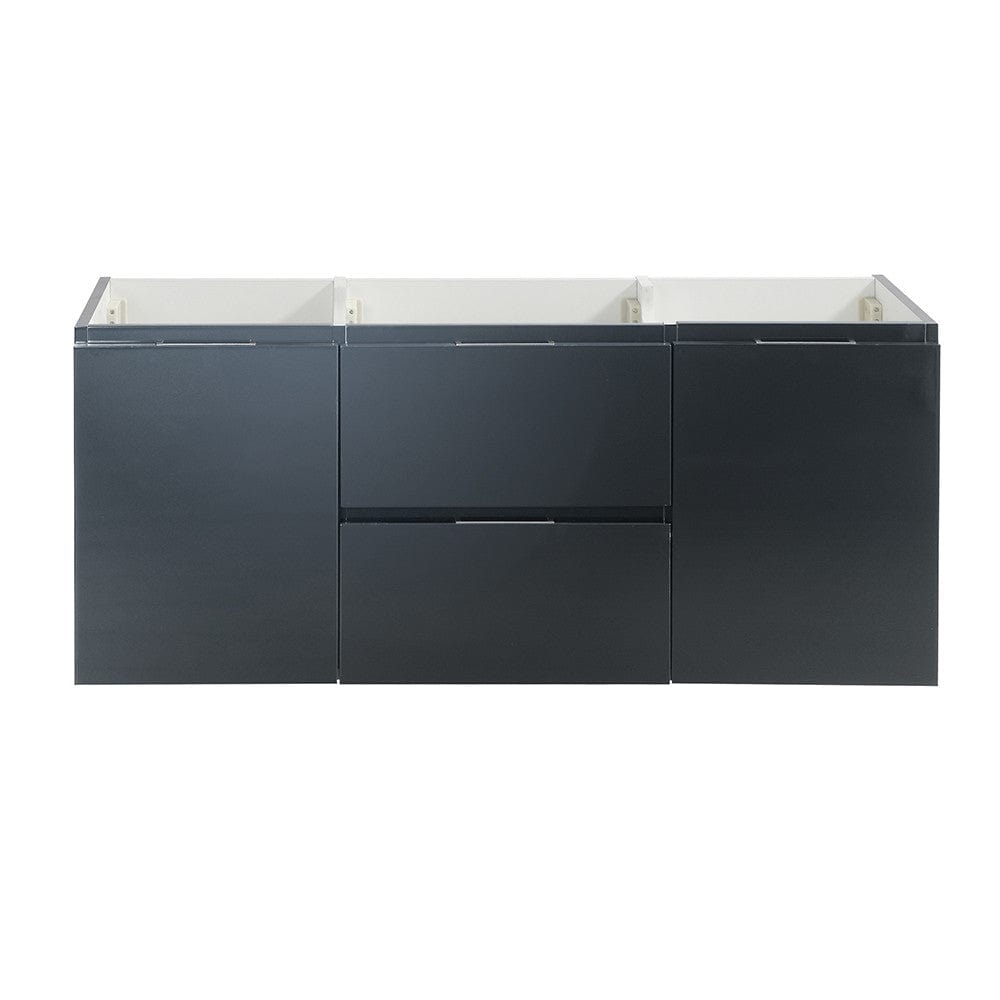 Fresca Valencia 48 Dark Slate Gray Wall Hung Double Sink Modern Bathroom Cabinet