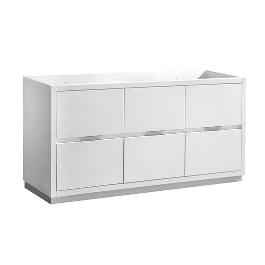 Fresca Valencia 48 Glossy White Free Standing Double Sink Modern Bathroom Cabinet