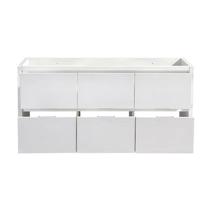 Fresca Valencia 48 Glossy White Free Standing Double Sink Modern Bathroom Cabinet