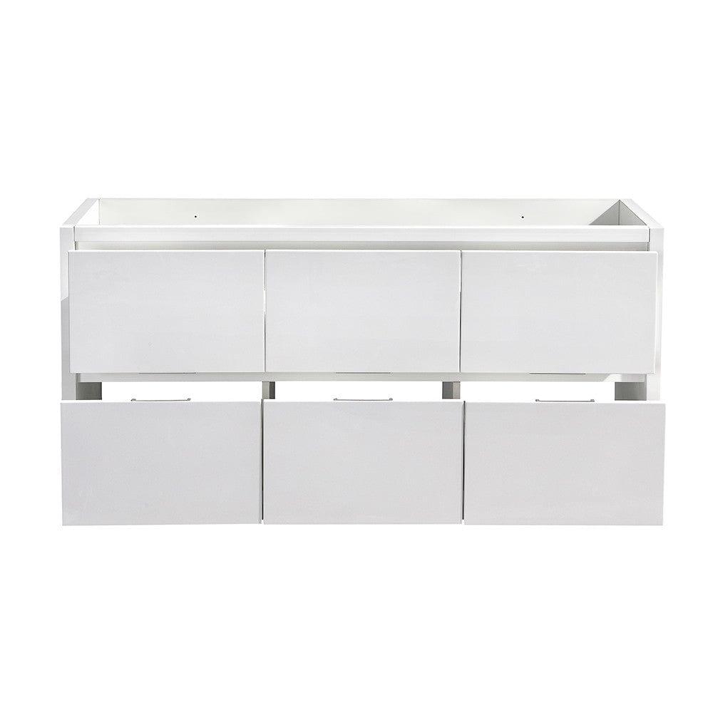 Fresca Valencia 48 Glossy White Free Standing Double Sink Modern Bathroom Cabinet