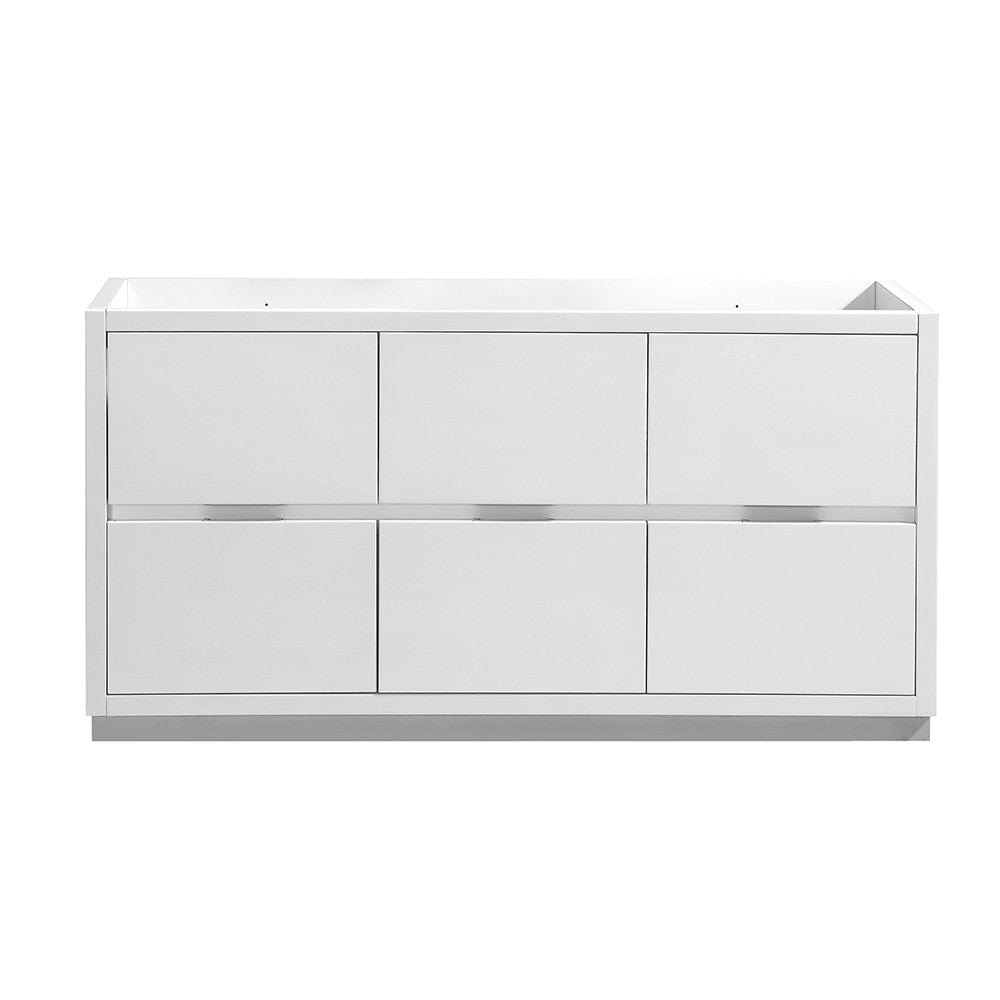 Fresca Valencia 48 Glossy White Free Standing Double Sink Modern Bathroom Cabinet