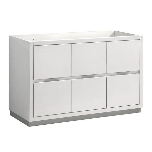 Fresca Valencia 48 Glossy White Free Standing Single Sink Modern Bathroom Cabinet