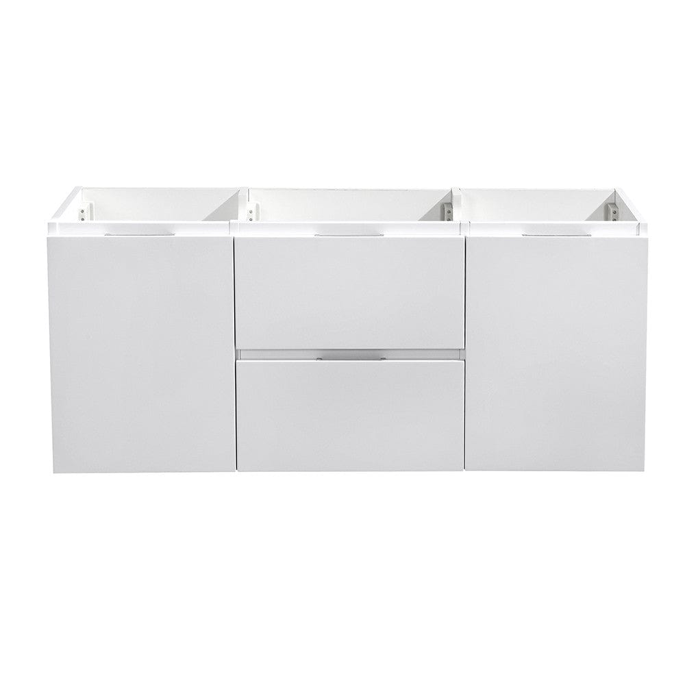 Fresca Valencia 48 Glossy White Wall Hung Double Sink Modern Bathroom Cabinet