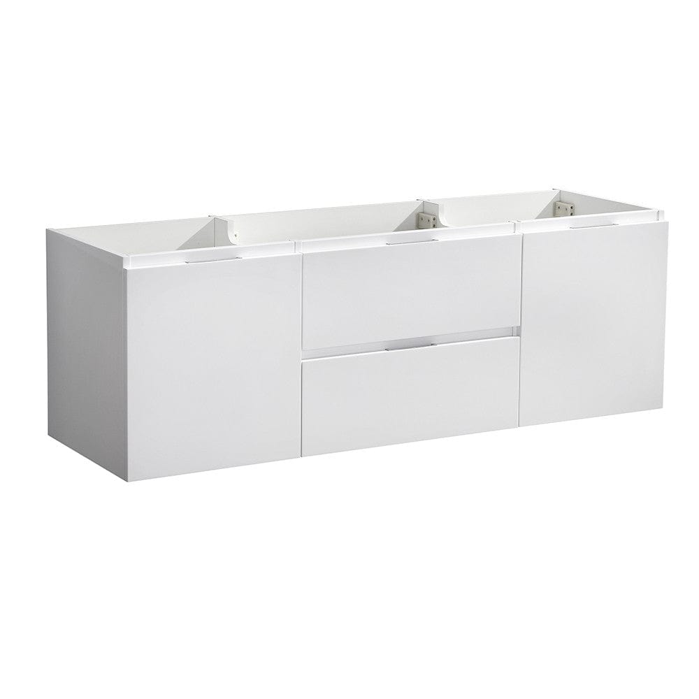 Fresca Valencia 48 Glossy White Wall Hung Single Sink Modern Bathroom Cabinet