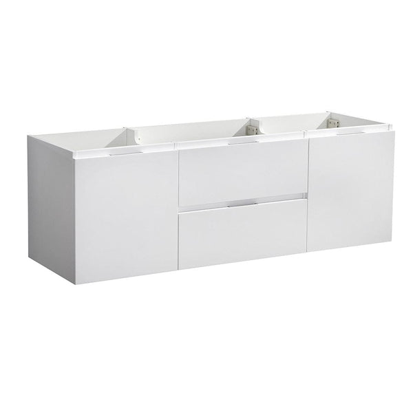 Fresca Valencia 48 Glossy White Wall Hung Single Sink Modern Bathroom Cabinet