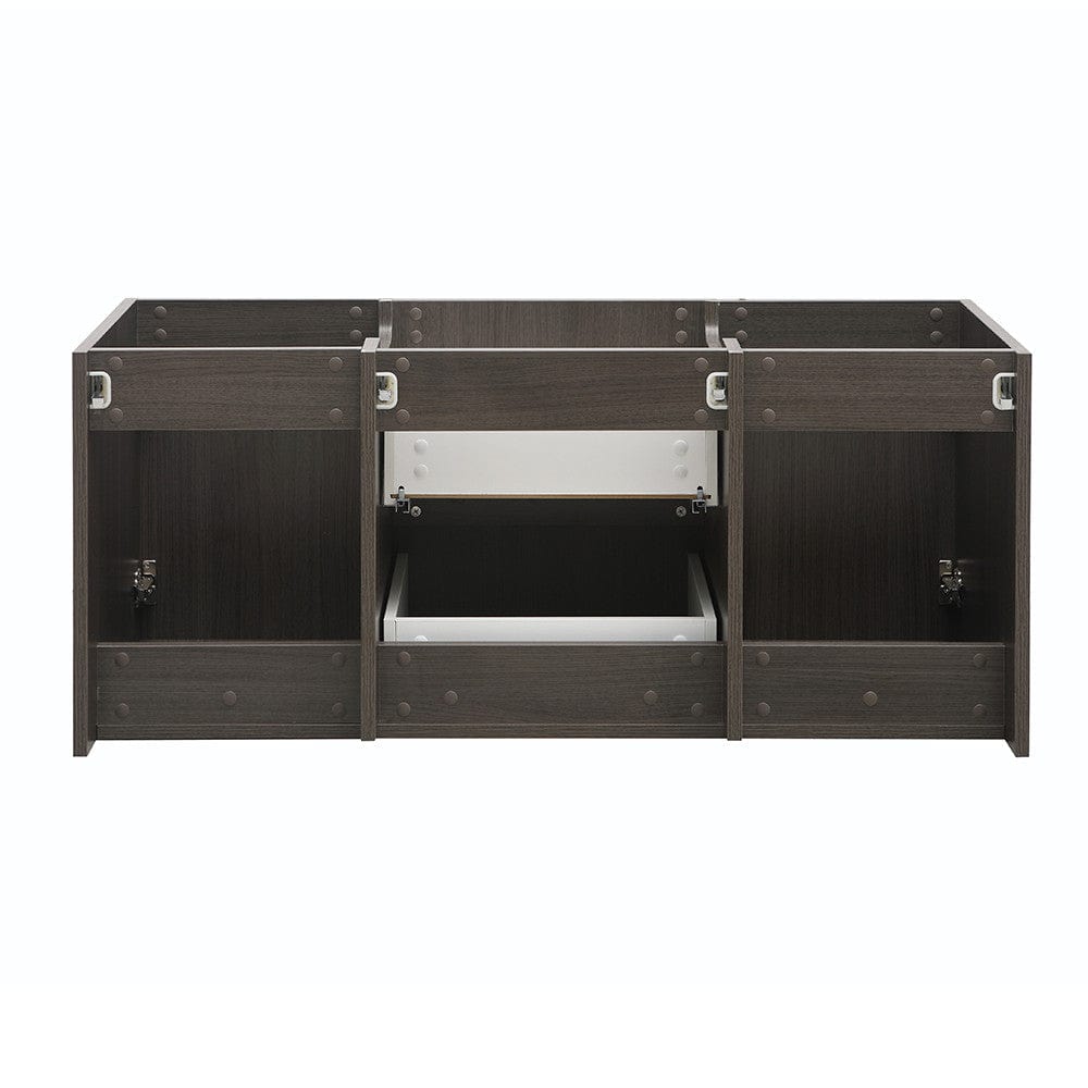 Fresca Valencia 48 Gray Oak Wall Hung Double Sink Modern Bathroom Cabinet