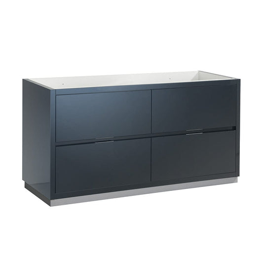 Fresca Valencia 60 Dark Slate Gray Free Standing Double Sink Modern Bathroom Cabinet