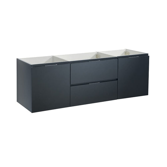 Fresca Valencia 60 Dark Slate Gray Wall Hung Single Sink Modern Bathroom Cabinet