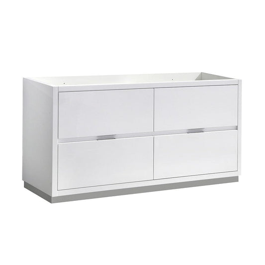 Fresca Valencia 60 Glossy White Free Standing Double Sink Modern Bathroom Cabinet