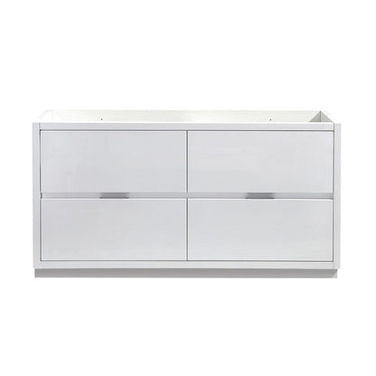 Fresca Valencia 60 Glossy White Free Standing Double Sink Modern Bathroom Cabinet