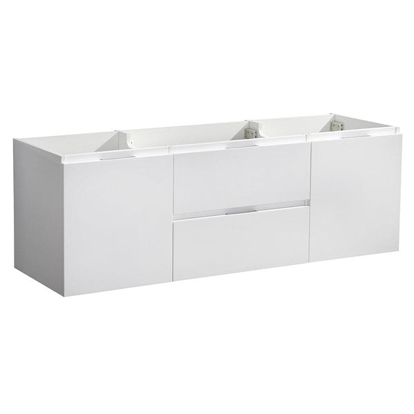 Fresca Valencia 60 Glossy White Wall Hung Double Sink Modern Bathroom Cabinet