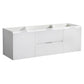 Fresca Valencia 60 Glossy White Wall Hung Single Sink Modern Bathroom Cabinet