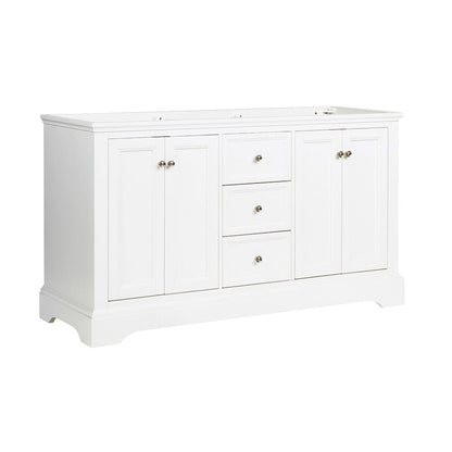 Fresca Windsor 60 Matte White Traditional Double Sink Bathroom Cabinet | FCB2460WHM