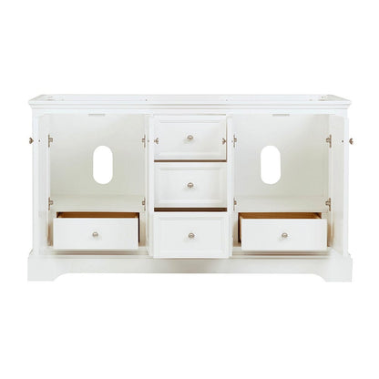 Fresca Windsor 60 Matte White Traditional Double Sink Bathroom Cabinet | FCB2460WHM