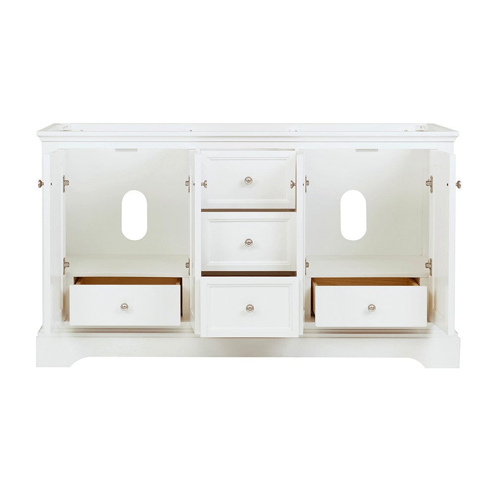 Fresca Windsor 60 Matte White Traditional Double Sink Bathroom Cabinet | FCB2460WHM