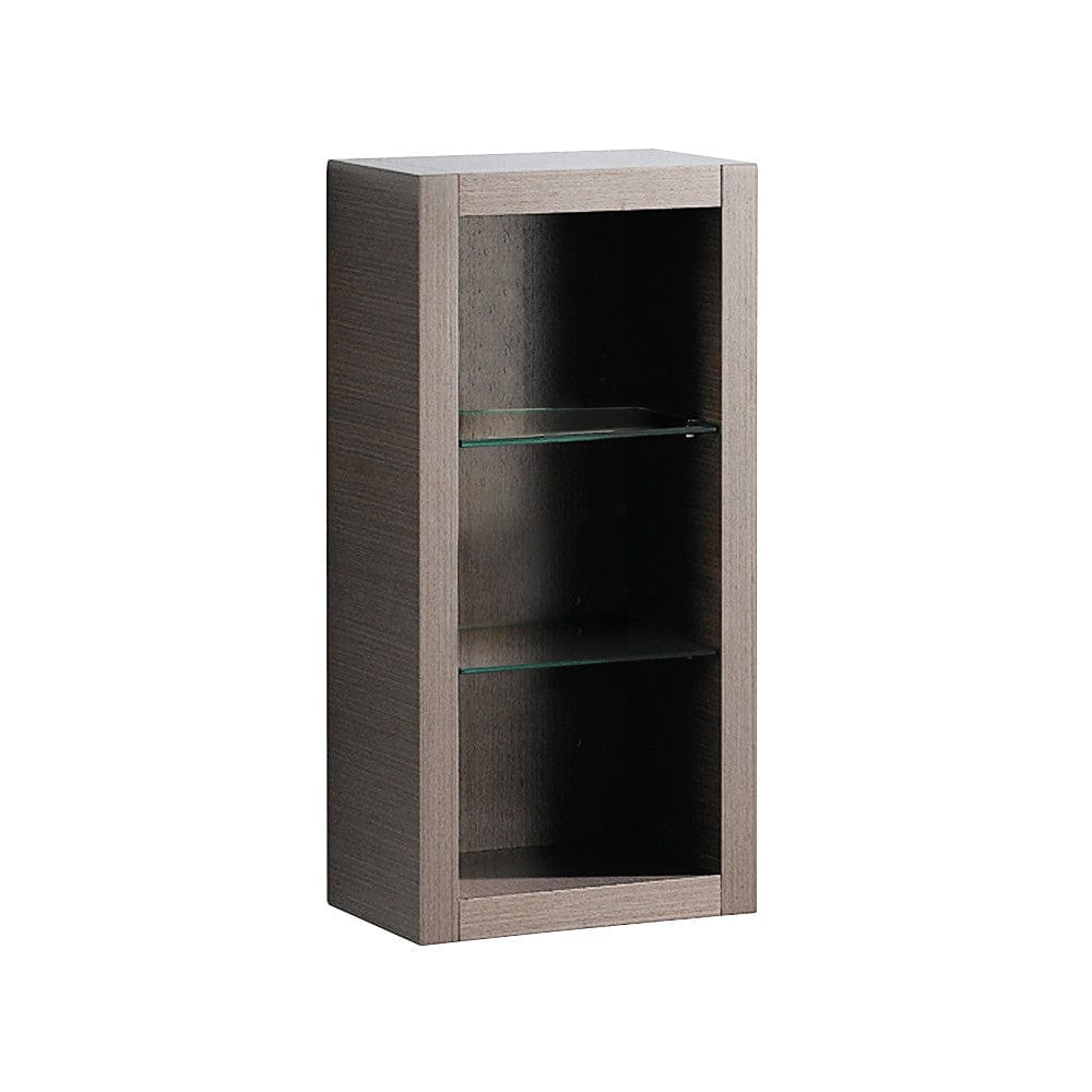 FST8130GO | Fresca Gray Oak Bathroom Linen Side Cabinet w/ 2 Glass Shelves