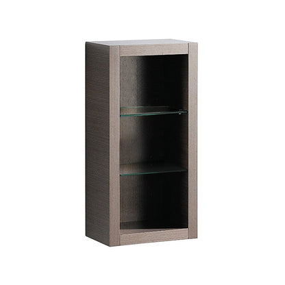 FST8130GO | Fresca Gray Oak Bathroom Linen Side Cabinet w/ 2 Glass Shelves