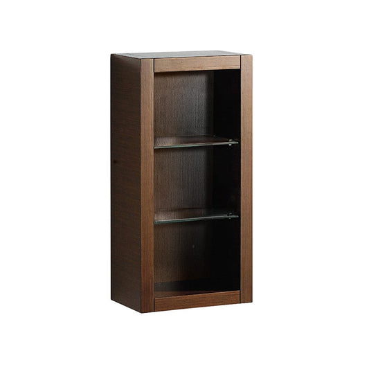 FST8130WG | Fresca Wenge Brown Bathroom Linen Side Cabinet w/ 2 Glass Shelves