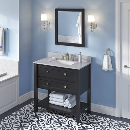 36 inc black single sink vanity