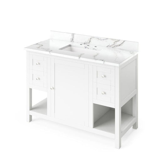 48 inch white single sink vanity