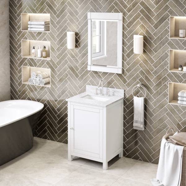 transitional single sink bathroom vanity