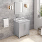 Jeffrey Alexander Cade Contemporary 30" Grey Single Undermount Sink Vanity w/ Marble Top