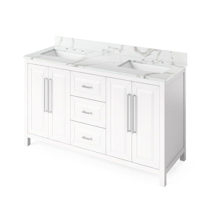 White double sink bathroom vanity