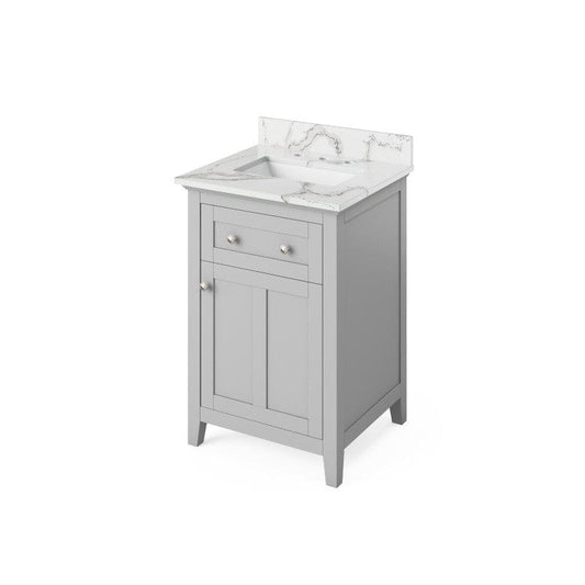 Grey single sink bathroom vanity