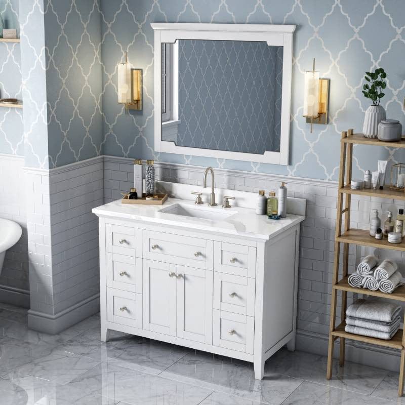 48 inch white single sink vanity