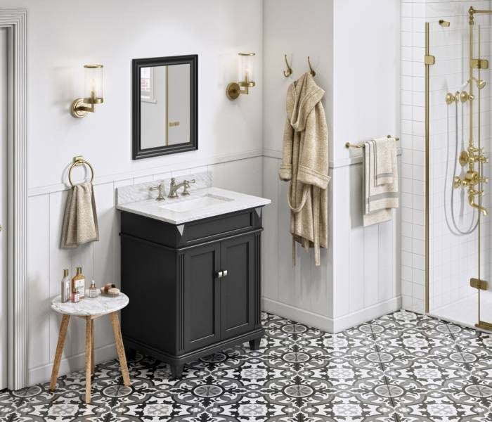 transitional single sink bathroom vanities