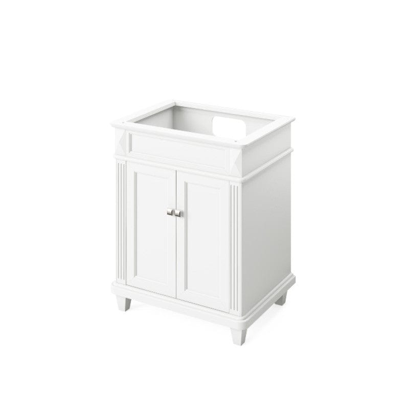 white transitional single sink vanity