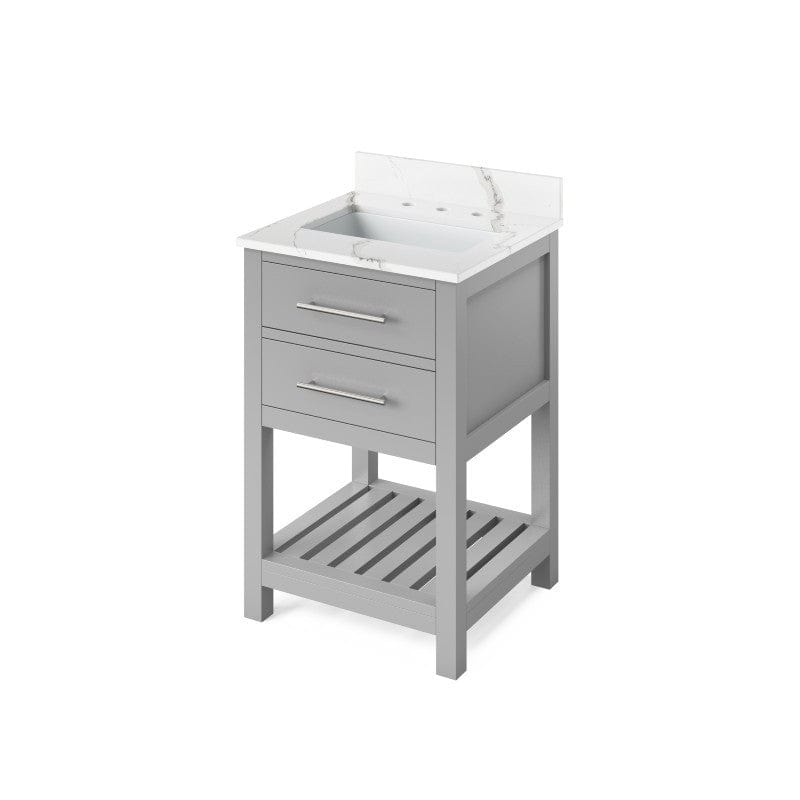 24 inch grey single sink vanity
