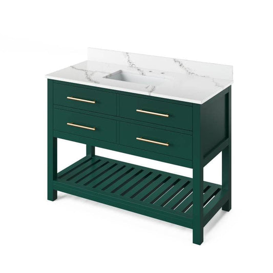 48 inch forest green single sink vanity