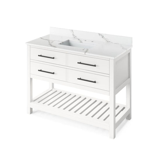 48 inch white single sink vanity