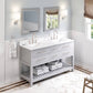 Jeffrey Alexander Wavecrest Contemporary 60" Grey Double Undermount Sink Vanity w/ Quartz Top