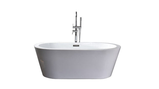 Lexora Lure 59" Free Standing Acrylic Bathtub | Chrome Drain