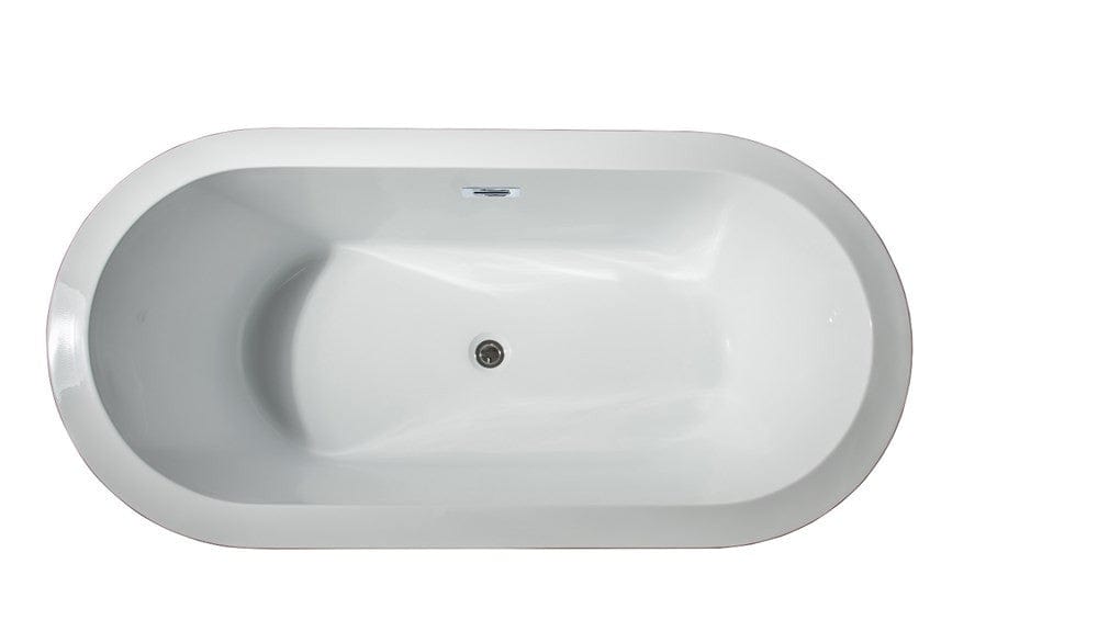 Lexora Lure 59" Free Standing Acrylic Bathtub | Chrome Drain